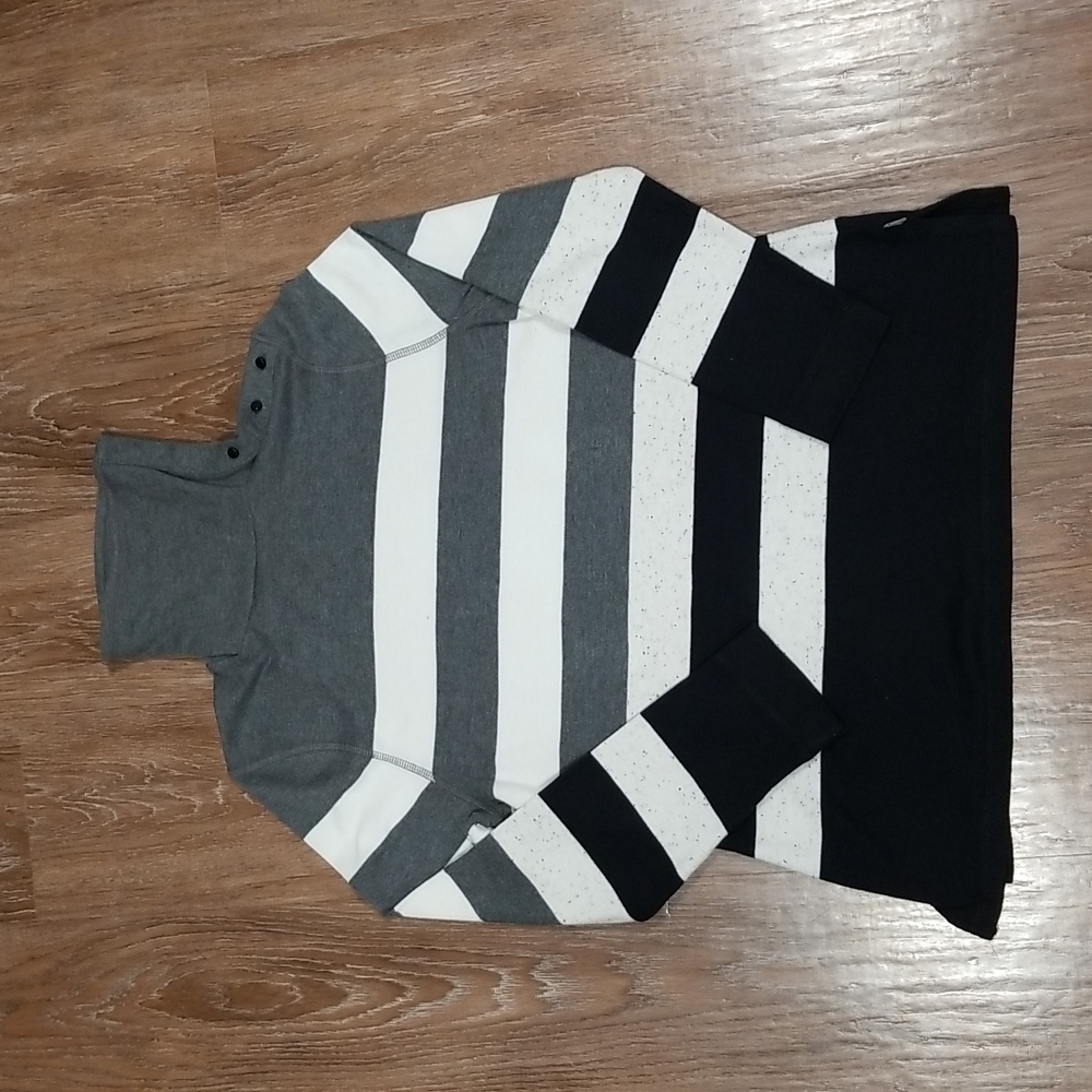 (MP) T by Talbots Striped Casual Turtleneck Lightweight Layering Ski Outdoor